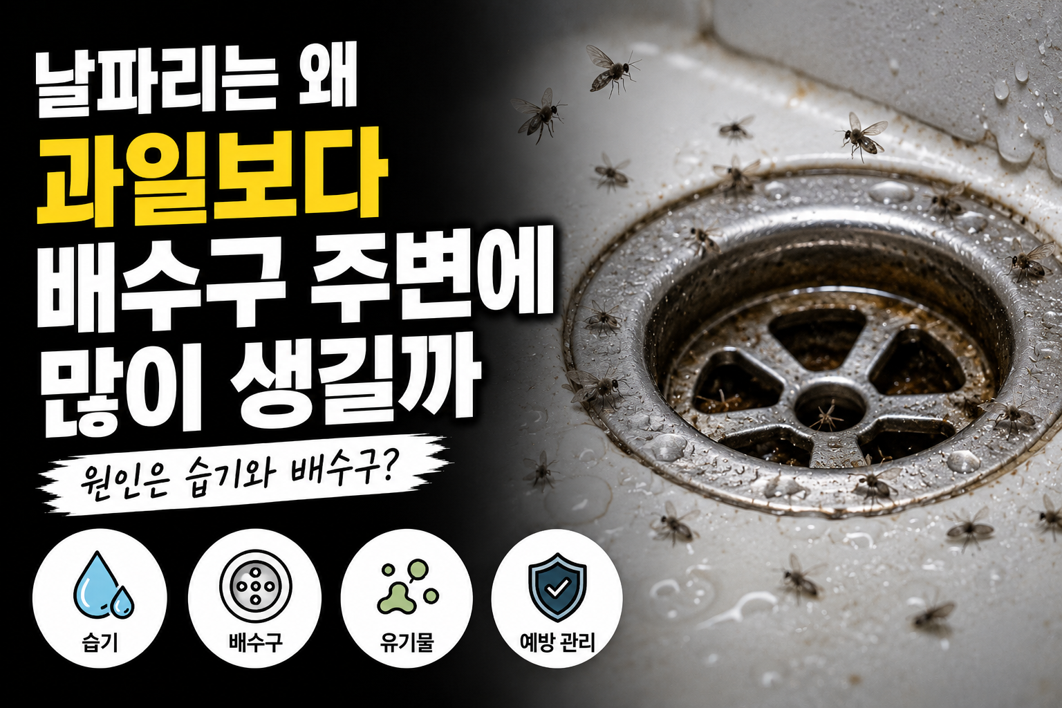 날파리는 왜 과일보다 배수구 주변에 많이 생길까